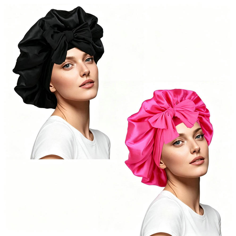 Satin Hair Bonnet - 2 Cappelli in Raso per Donne,