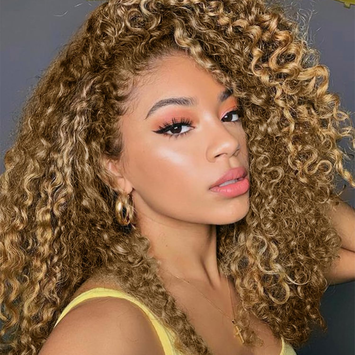 Feather Hair Extension - Biondo miele Evidenzia piuma colorata Capelli