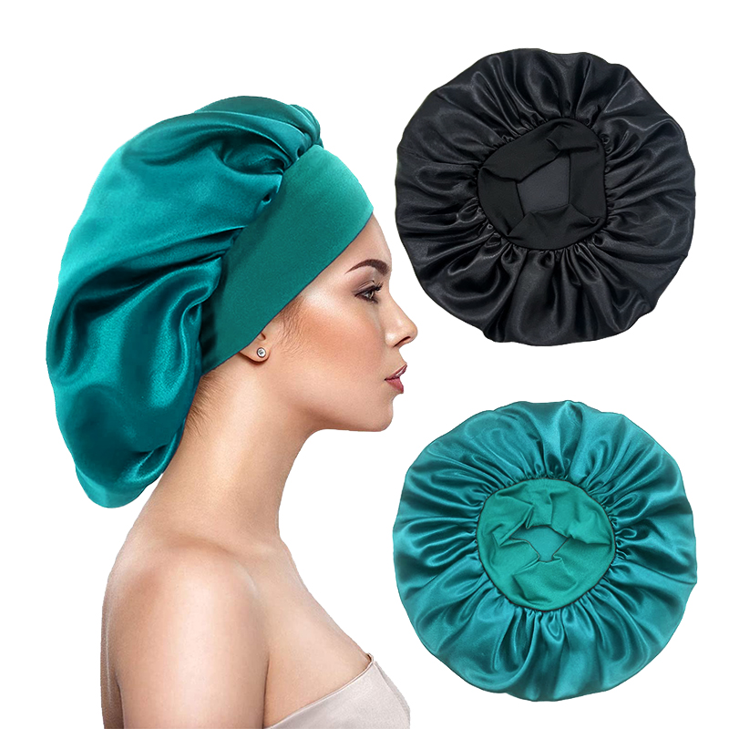 Satin Hair Bonnet - 2 PZ/LOTTO Cofani In Raso Solido