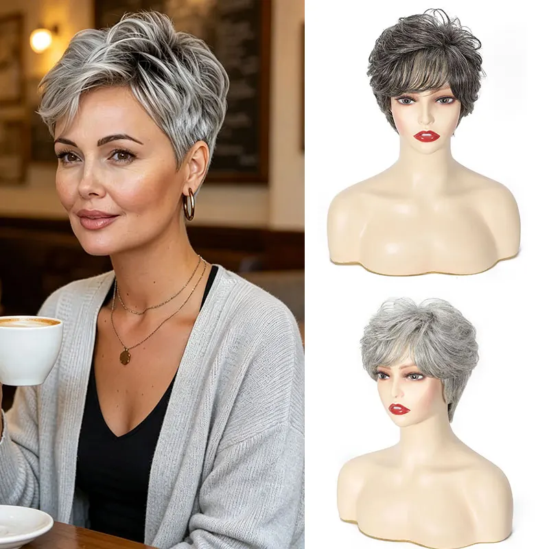 Parrucca Corta Ricci Grigia Om - Hair Care Women recensione e prezzo